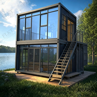 Maison conteneur FLKT en kit avec toilettes publiques et salle de douche, unité modulaire préfabriquée mobile en conteneur maritime