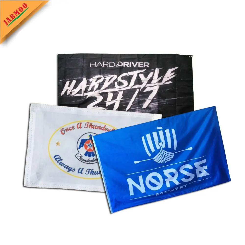 Personalizado de impresión de poliéster barato promoción publicidad decorativo colorido jardín bandera