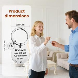 Regalo <span class=keywords><strong>para</strong></span> el Día del Padre y Cumpleaños, Llavero <span class=keywords><strong>para</strong></span> Papá e Hija - <span class=keywords><strong>Siempre</strong></span> Seré Tu Niña Pequeña, Tú <span class=keywords><strong>Siempre</strong></span> Serás Mi Héroe - Metal - Product Image 3