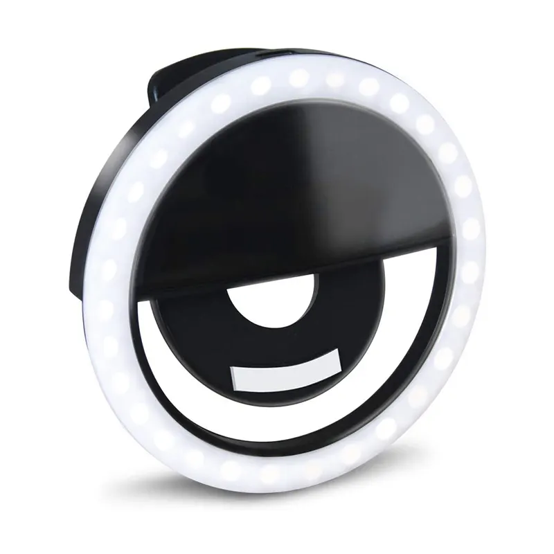 New Hot Product Rechargeable Mini Selfie Fill Light LED Flash Light Clip-on Round Light For Cell Phone