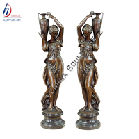 Estatua de bronce fundido para niña, escultura de bronce de belleza