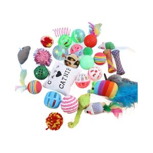 Ensemble de jouets pour chat Accessoires en plastique Cloche Boule Fleur Tambour arc-en-ciel Boule Plume Souris Pet chat Jouets - Product Image 2