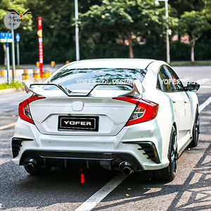 Hot-Selling ABS Gullwing Rear Spoiler for Honda Civic 10th <strong>Car</strong> Exterior <strong>Accessories</strong> with Trunk Spoiler Wing - Product Image 6