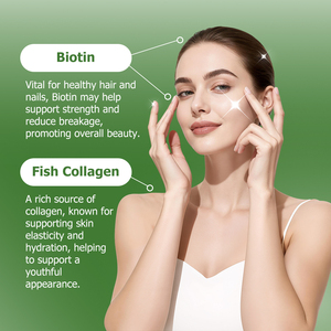 Hot Selling Vegan Hydrolyzed Whitening Antioxidant Gummy Collagen Gummies Biotin <b>Supplement</b> for Women Hair Skin Nails Support - Product Image 4