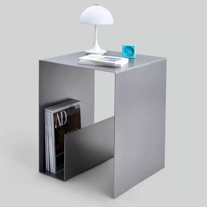 Tavolino Laterale Creativo in Acciaio Inox, Comodino Compatto <span class=keywords><strong>per</strong></span> Casa, Tavolino da Tè Quadrato in Metallo <span class=keywords><strong>per</strong></span> Balcone - Product Image 5