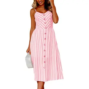 Summer Fashion Sling Print Halter Sexy European And American Style Female Dress 36 Colors 6 Size Casual Dresses