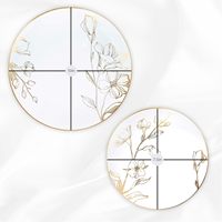 Ensemble de vaisselle élégant de 32 pièces en plastique de qualité supérieure sans BPA, comprenant 16 assiettes de 7,5'' et 16 assiettes de 10,25'', design floral, bord doré