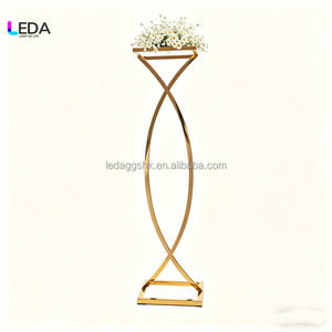 LEDA Centre de table de mariage de luxe couleur or en forme de S, décoratif pour les fêtes d'anniversaire et les événements de mariage - Product Image 2