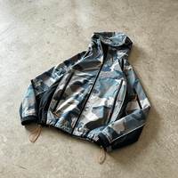 Veste de mode à motif camouflage avec bande réfléchissante, manteau léger en nylon pour l'extérieur, veste coupe-vent à capuche