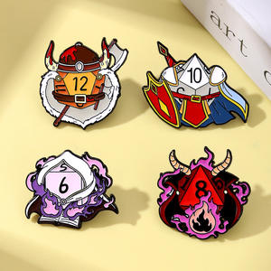 यिनी टिन्गन्स और ड्रेगन ने ने रेसिन जस्ता मिश्र धातु आधारित एनमेल पिन सेट-बारबेरियन पालाडीन विज़ार्ड और दानव बैज को प्रेरित किया। - Product Image 3