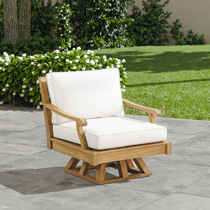 <span class=keywords><strong>Sedia</strong></span> Girevole in Legno di Teak Massiccio per Esterni, Arredamento da <span class=keywords><strong>Giardino</strong></span> Moderno con Cuscini Confortevoli - Product Image 5