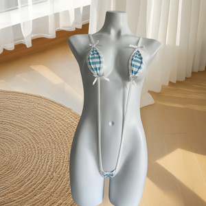 <span class=keywords><strong>Ensemble</strong></span> complet de lingerie sexy et érotique pour <span class=keywords><strong>femme</strong></span>, style tendance, avec haut de bikini micro mini à nœud et dos nu, et string. - Product Image 6