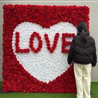Mur de fleurs en soie véritable fait main à bas prix pour fond de photomaton et décorations pour la fête des mères