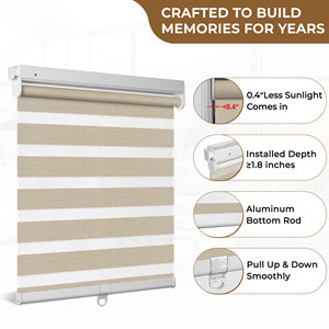 Không có khoan Zebra Rèm cho Windows Dual-Layer sự riêng tư Zebra màu trong nhà Windows dễ dàng để cài đặt cho văn phòng - Product Image 2