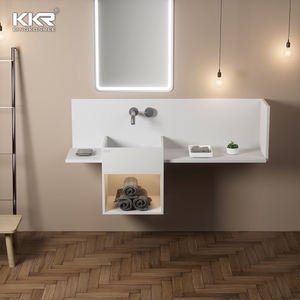 Lavabo de meubles Corainy à surface solide Kkr avec armoire <span class=keywords><strong>en</strong></span> <span class=keywords><strong>bois</strong></span> massif - Product Image 2