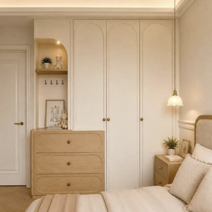 BALOM Bedroom with Drawer System Hinged Wooden Door Soft Close Solid Wood Custom Color OEM Factory Direct - Product Image 1