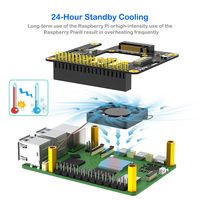 Adaptor SSD NVMe Raspberry Pi HLT M.2 M-Key 2230/2242 Kipas Pendingin RGB LED 40 Pin GPIO 5 Ekspansi Penyimpanan Stok 8Gbps Hitam