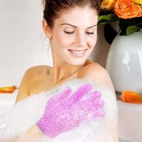 Guantes de Baño Reutilizables con Sistema de Microdermoabrasión, Material de Nailon, Juego de Guantes Exfoliantes sin Dedos para el Cuidado Corporal