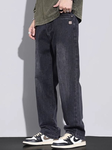 Jean en denim délavé coupe droite décontracté pour <span class=keywords><strong>homme</strong></span>, taille mi-haute, couleur unie, style vintage, séchage rapide, collection automne 2025 – Tendance et de haute qualité - Product Image 4