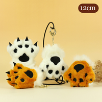 Vente en gros de mini peluches simulant une patte de tigre, pendentif en peluche avec griffe d'ours en léopard, jouets en peluche OEM ODM pour cadeau