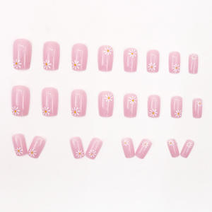 W604 2025 lindo Europa y América Simple <span class=keywords><strong>girasol</strong></span> justo y tierno joven estudiante dulce Hada suave forma cuadrada puntas de <span class=keywords><strong>uñas</strong></span> - Product Image 3