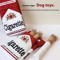 Nocciola Jouet écologique pour chien Cigarette en peluche en vinyle indestructible avec fonction de grincement pour mordre à mâcher Livré avec boîte