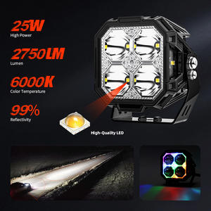 Accesorios <span class=keywords><strong>de</strong></span> Iluminación para Automóviles, Luces <span class=keywords><strong>de</strong></span> Conducción RGB Súper Anchas Sin Puntos Ciegos, Luces Laterales <span class=keywords><strong>de</strong></span> Proyección para Motocicletas Todoterreno, Bisel Rojo, Azul y Amarillo en la Parte Delantera para SUV - Product Image 3