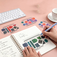 Nouveauté : Étiquettes adhésives transparentes colorées en forme ovale dégradée, règle, notes autocollantes, bloc-notes pour étudiants