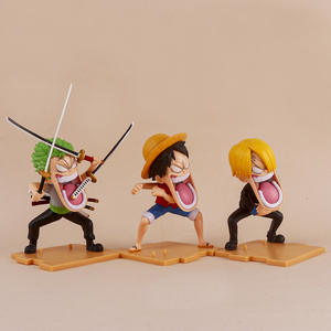 HESPER Lot de 3 figurines Manga - Statues Luffy, Zoro, Sanji - Version Q - Figurines amusantes en PVC - Modèles de jouets et poupées Anime - Product Image 4