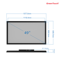 GreenTouch Moniteur à écran tactile IR à montage mural de 49 pouces de haute qualité Moniteur de qualité supérieure avec technologie IR