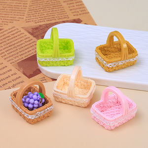 Panier à main en dentelle 3D, jouet alimentaire, accessoires faits main DIY, composants en résine à coller, kit de matériaux pour boucles de chaussures perforées - Product Image 2