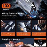 Kit d'installation facile de protection d'écran en verre trempé transparent à couverture intégrale pour iPhone 17 16 15 14 18 Pro Max, protection de confidentialité, verre anti-poussière