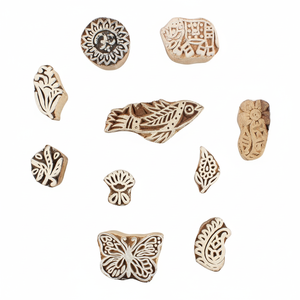 แฮนด์เมดผสมไม้พิมพ์บล็อกหัตถกรรมสีน้ำตาลสิ่งทอผ้าสาแสตมป์ผ้าใบอินเดียออนไลน์การออกแบบใหม่ล่าสุดผ้า WB-6752 - Product Image 1