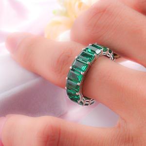 Culture en laboratoire de bijoux exquis taille émeraude pour bagues de fiançailles pour femmes, <span class=keywords><strong>bague</strong></span> éternelle jaune 10k <span class=keywords><strong>saphir</strong></span> coloré - Product Image 3