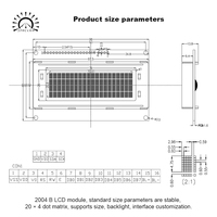 Industrieller LCD-Bildschirm 2004B 20*4 Zeichenmatrix-Modul Chip-on-Board COB-Display Breiter Temperaturbereich Hoher Kontrast