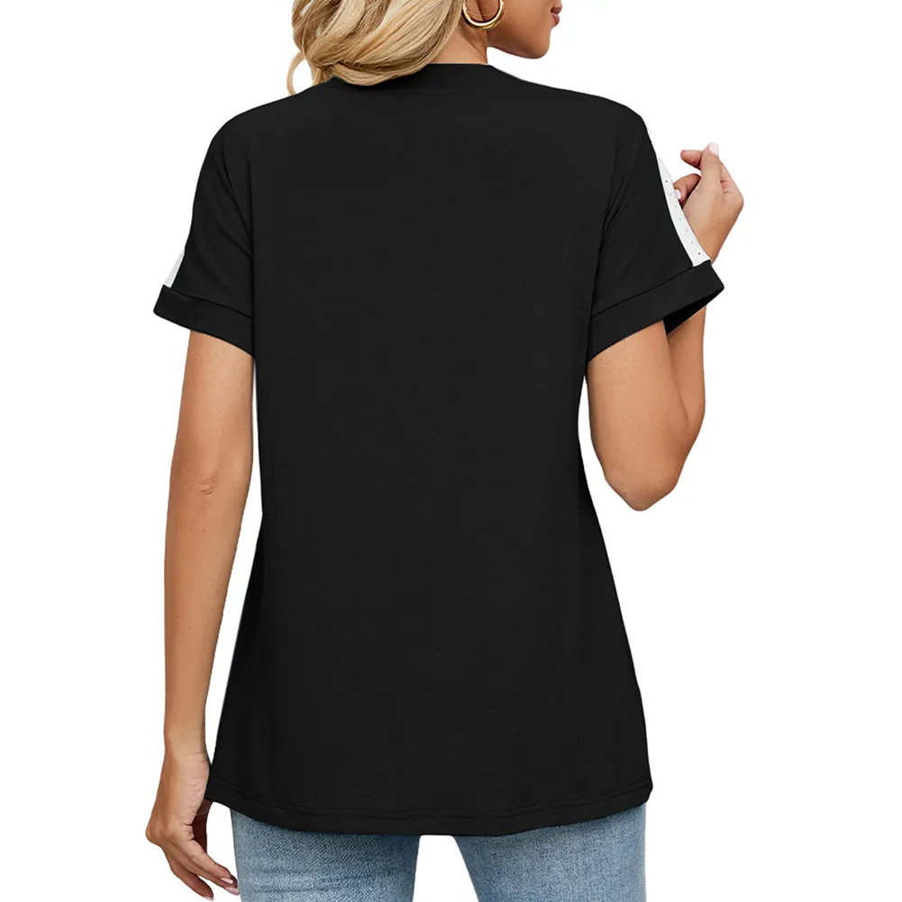 Clothing Manufacturers Custom T Shirts Blank V Neck Tee Shirt for Women New Styles