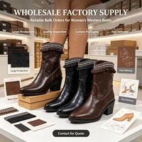 Bottes mi-mollet à bout pointu et franges style ethnique pour femme, à revers pliables, style britannique, vente directe d'usine