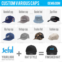 Gorras de Béisbol Personalizadas para Niños, Estructuradas de 6 Paneles, con Logotipo Bordado en 3D, Ajustables, Modelo JFB3