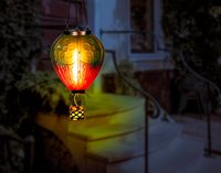 Lanterne solaire LED d'extérieur IP65 en forme de montgolfière, avec capteur de lumière et angle de faisceau de 360°, pour décoration de jardin suspendue