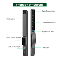 Serrure Intelligente 3D de Luxe IP68 avec Poignée – Vente en Gros Tuya/TTLock – Serrure de Porte Électronique Magnétique à Carte Intelligente et Clé Numérique