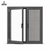 Sistema de Ventanas Abatibles de Aluminio con Marco Delgado Moderno, Ventanas Residenciales Impermeables con Pantalla Invisible