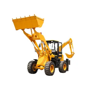 Hengwang Ember Jempol 4 Roda Harga Rendah dengan Pemotong Rumput Kecil Traktor Backhoe Loader untuk Dijual