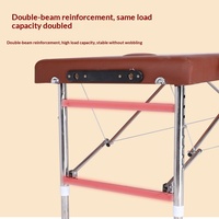 Table de massage pliable portable Chenman en acier inoxydable, hauteur réglable, avec sac de transport pour salon de beauté, spa, tatouage, thérapie