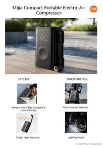 <span class=keywords><strong>Compresor</strong></span> de Aire Eléctrico Portátil Compacto <span class=keywords><strong>Xiaomi</strong></span> Mijia con Monitor de Presión de Neumáticos y Construcción de Plástico - Product Image 4