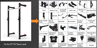 W6301 Support mural pliable de 41.5 pouces pour équipement de gymnastique, rack électrique 3x3, cage à squat robuste de calibre 7 pour usage domestique et commercial