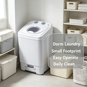 Lavadora Portátil Semiautomática Individual al por Mayor, 400W, Capacidad de Lavado de 7KG, Tamaño Portátil, Ideal para Espacios Pequeños - Product Image 4