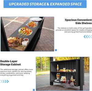 Toldo para Patio <span class=keywords><strong>con</strong></span> Techo Rígido <span class=keywords><strong>de</strong></span> 6x10 Pies <span class=keywords><strong>con</strong></span> 2 Gabinetes <span class=keywords><strong>de</strong></span> Almacenamiento y Ganchos <span class=keywords><strong>de</strong></span> Techo para Jardín o Patio Trasero en Gris - Product Image 5