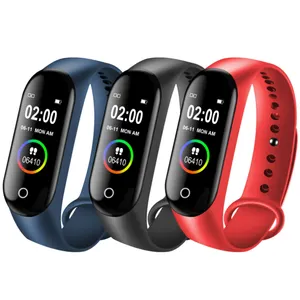 M4 kordon akıllı saat kadınlar erkekler için kan basıncı monitörü çağrı mesaj hatırlatma su geçirmez spor takip saati araçları