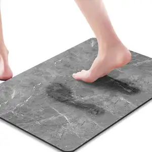 Alfombra antideslizante de secado rápido para baño, alfombrilla suave de baño súper absorbente con estampado de Diatom, gran oferta