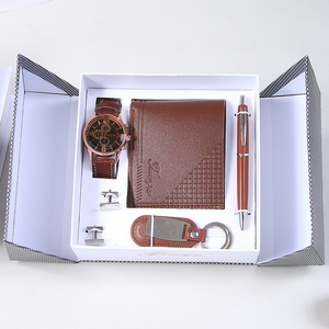 Elegante Set Regalo per <span class=keywords><strong>Uomo</strong></span> con Logo Personalizzato, Multiuso, in Pelle, Confezione Regalo per <span class=keywords><strong>San</strong></span> <span class=keywords><strong>Valentino</strong></span>, Set di Orologi - Product Image 2